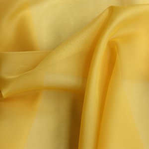 Egyszínű voile fényáteresztő függöny 290 cm magas, sárga színű