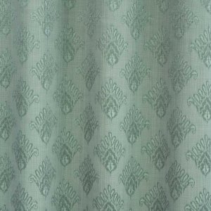 Geometriai mintás jacquard dekor függöny, türkiz színű