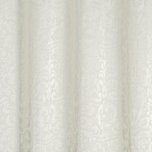 Geometriai mintás jacquard dekor függöny, fehér színű