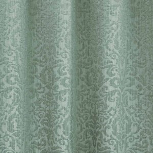 Geometriai mintás jacquard dekor függöny, türkiz színű