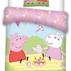 Peppa malac Picnic gyerek, ovis ágyneműhuzat 100×135cm, 40×60 cm