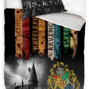 Harry Potter Houses Night ágyneműhuzat 140×200cm, 70×90 cm