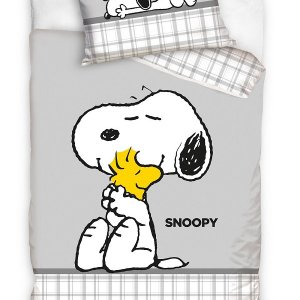 Snoopy & Woodstock gyerek, ovis ágyneműhuzat 100x135 cm, 40x60 cm