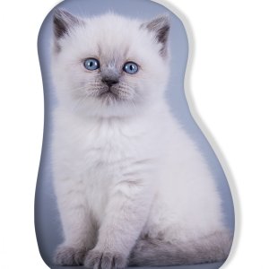 Cicás White Fluffy formapárna, díszpárna 33x36 cm