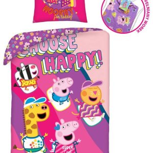 Peppa malac Choose Happy ágyneműhuzat 140×200cm, 70×90 cm