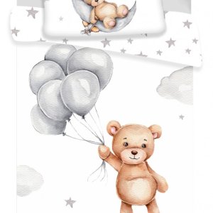 Maci Teddy Balloon ovis ágyneműhuzat 100×135 cm, 40×60 cm