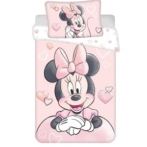 Disney Minnie Powder Pink gyerek, ovis ágyneműhuzat 100×135 cm, 40×60 cm