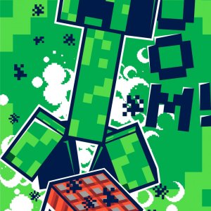 Minecraft Boom fürdőlepedő, strand törölköző 70x140cm