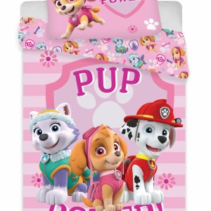 Mancs Őrjárat Pup Power Pink ágyneműhuzat 140×200cm, 70×90 cm microfibre