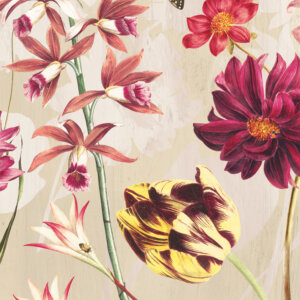 WALL DESIGNS PILLANGÓS KERT Tapéta (1,27m x 3,00m), bézs
