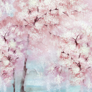 WALL DESIGNS JAPÁN TÁJKÉP Tapéta (1,27m x 3,00m), pink