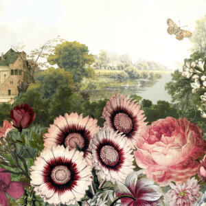 WALL DESIGNS ROMANTIKUS MIX Tapéta (1,27m x 3,00m), festmény, pink