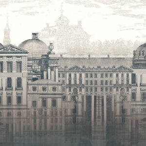 WALL DESIGNS ROMANTIKUS MIX Tapéta (1,27m x 3,00m), festmény, kék