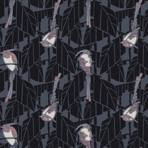 FOLIES VINTAGE MADARAS Tapéta (0,70 m x 10,05 m), fekete
