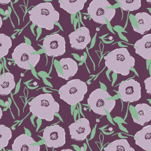 GOJA RETRO RÓZSÁK Tapéta (0,53 m x 10,05 m), lila