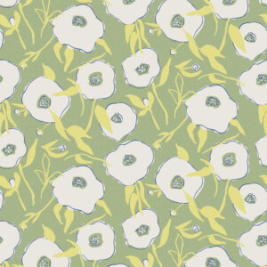 GOJA RETRO RÓZSÁK Tapéta (0,53 m x 10,05 m), zöld