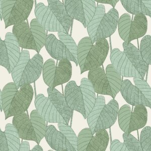 GOJA RETRO LEVELEK Tapéta (0,53 m x 10,05 m), zöld