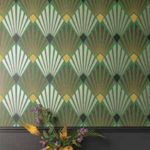 HAVANA ART DECO ROMBUSZ Tapéta (0,53 m x 10,05 m), zöld
