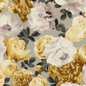 KENT ROMANTIC ROSES Tapéta (0,53 m x 10,05 m), arany