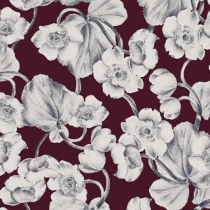 KENT ROMANTIC FUTÓRÓZSA Tapéta (0,53 m x 10,05 m), bordó