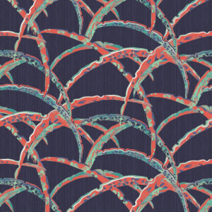 KIMONO JAPÁN MODERN Tapéta (0,53 m x 10,05 m), sötétkék