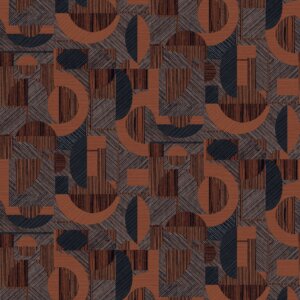ORBITAL RETRO FORMÁK Tapéta (0,53 m x 10,05 m), vörös