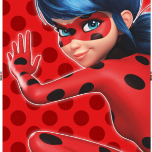 Katicabogár és Fekete macska kalandjai Red Dots fürdőlepedő, strand törölköző 70x140cm