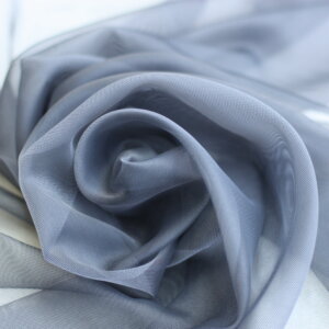 Egyszínű, fényes organza, fényáteresztő, 300 cm magas függöny, kék