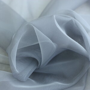 Egyszínű, fényes organza, fényáteresztő, 300 cm magas függöny, acélszürke