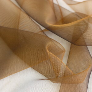 Egyszínű, fényes organza, fényáteresztő, 300 cm magas függöny, bronz