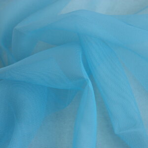 Egyszínű, fényes organza, fényáteresztő, 300 cm magas függöny, türkizkék