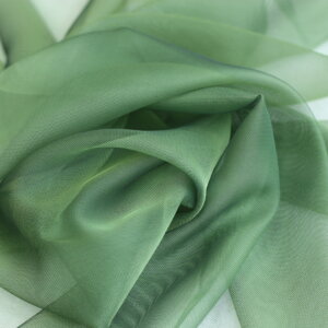 Egyszínű, fényes organza, fényáteresztő, 300 cm magas függöny, zöld