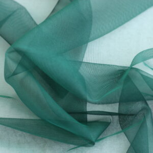 Egyszínű, fényes organza, fényáteresztő, 300 cm magas függöny, smaragdzöld