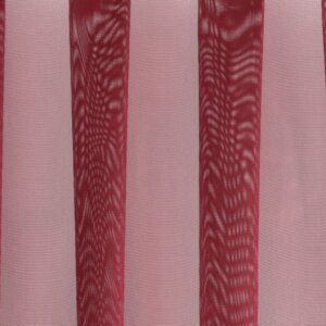 Függőleges csíkos, színes sablé függöny, 300 cm magas, vörös-rózsaszín