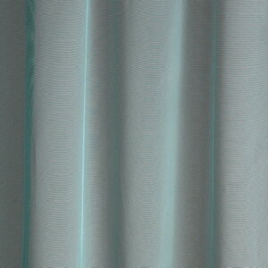 Függőleges, vékony csíkos, színes sablé függöny, 300 cm magas, fehér-türkizzöld