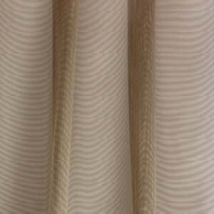 Függőleges csíkos, színes sablé függöny, 300 cm magas, sötét-világos bézs
