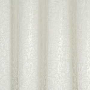 Geometriai mintás jacquard dekor függöny, fehér színű