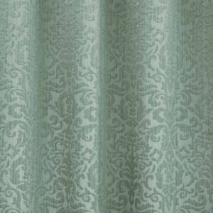 Geometriai mintás jacquard dekor függöny, türkiz színű