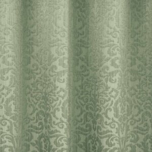 Geometriai mintás jacquard dekor függöny, zöld színű