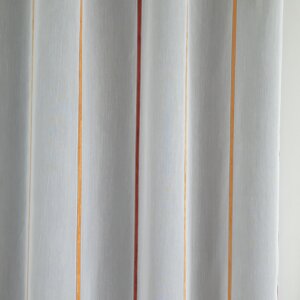BETTY - csíkos, sablé, fényáteresztő függöny, 295 cm, vörös-sárga