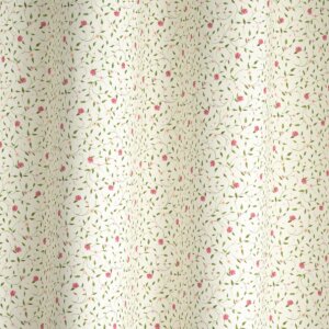CARAIBI - Világos alapon, többszínű mintás dekorfüggöny, 140 cm, indás, apró virágmintás, pink