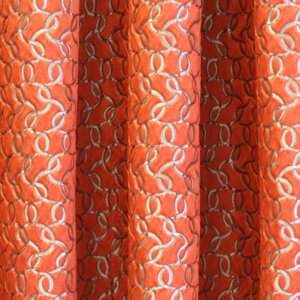 CELIA - Plüss hatású, hullámmintás, sötétítő függönyanyag, 300 cm, vörös