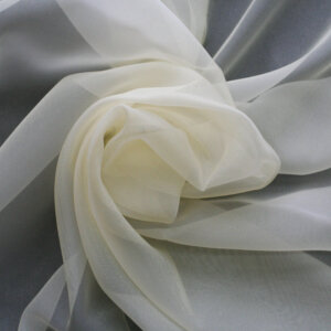 GRETA - Magas fényű, egyszínű, félorganza, fényáteresztő függönyanyag, 295 cm, krém