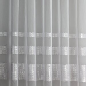H3/1716/01 - Hímzett organza, bordűrös, sormintás, fehér fényáteresztő függöny, 280 cm