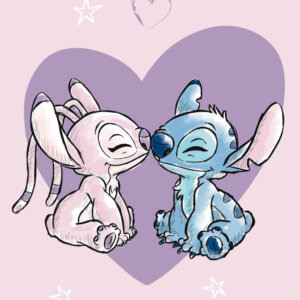 Disney Lilo és Stitch, A csillagkutya Love fürdőlepedő, strand törölköző 70x140cm