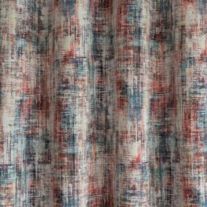JONA - Dimout anyagú dekor függöny, modern, koptatott színes mintával, 145 cm, piros