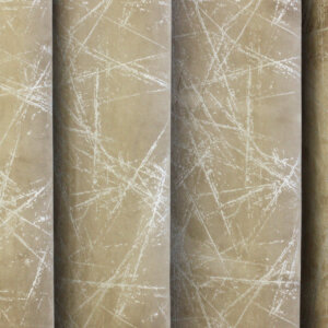 JOY - Nyomottmintás, modern, karcos márványos mintájú plüss, dekorfüggöny, 150 cm, bézs