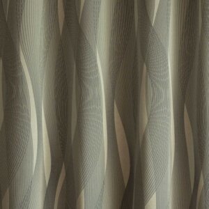 MARE - Hullámmintás dekor, szatén sötétítő függönyanyag, 150 cm, bézs