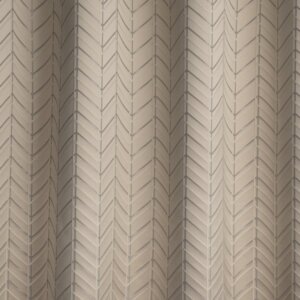 MIRON - Art deco hangulatú, 3D hatású, geometriai mintás, selyemfényű dekorfüggöny., 140 cm, chevron, púder
