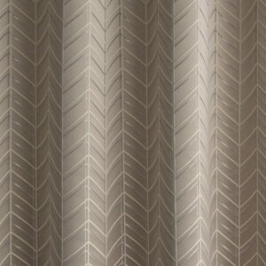 MIRON - Art deco hangulatú, 3D hatású, geometriai mintás, selyemfényű dekorfüggöny., 140 cm, chevron, bézs